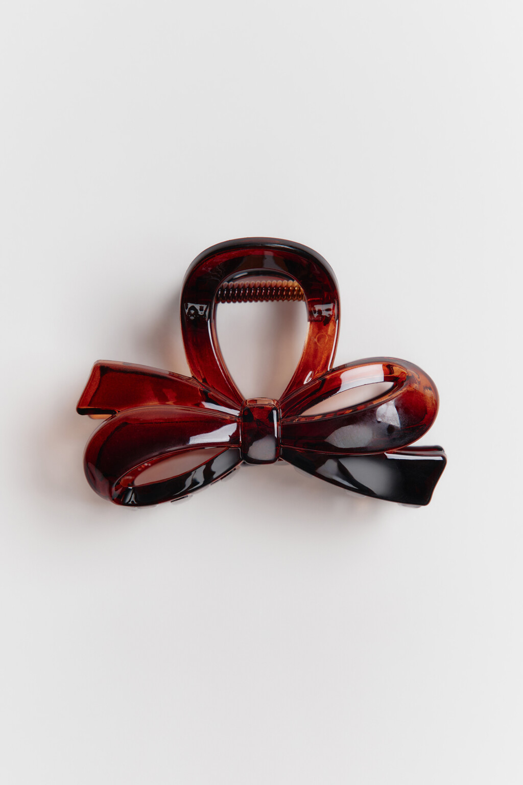 Заколка-краб для волос в виде банта полупрозрачная - цвет коричневый - 1