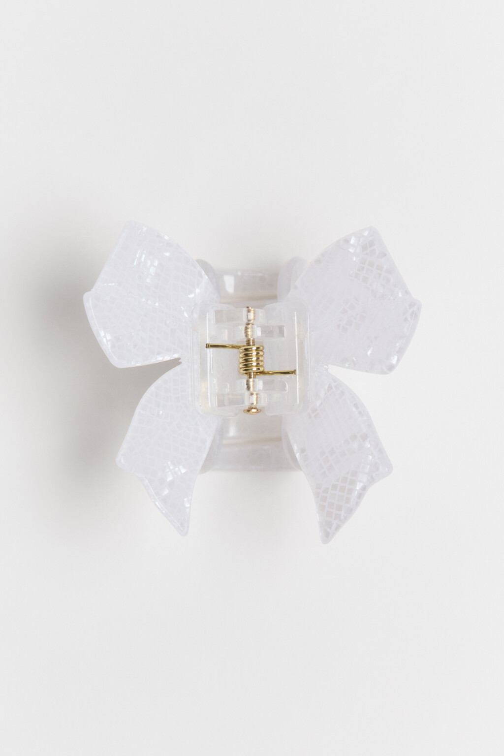 Заколка-краб для волос в виде банта - цвет белый - 1