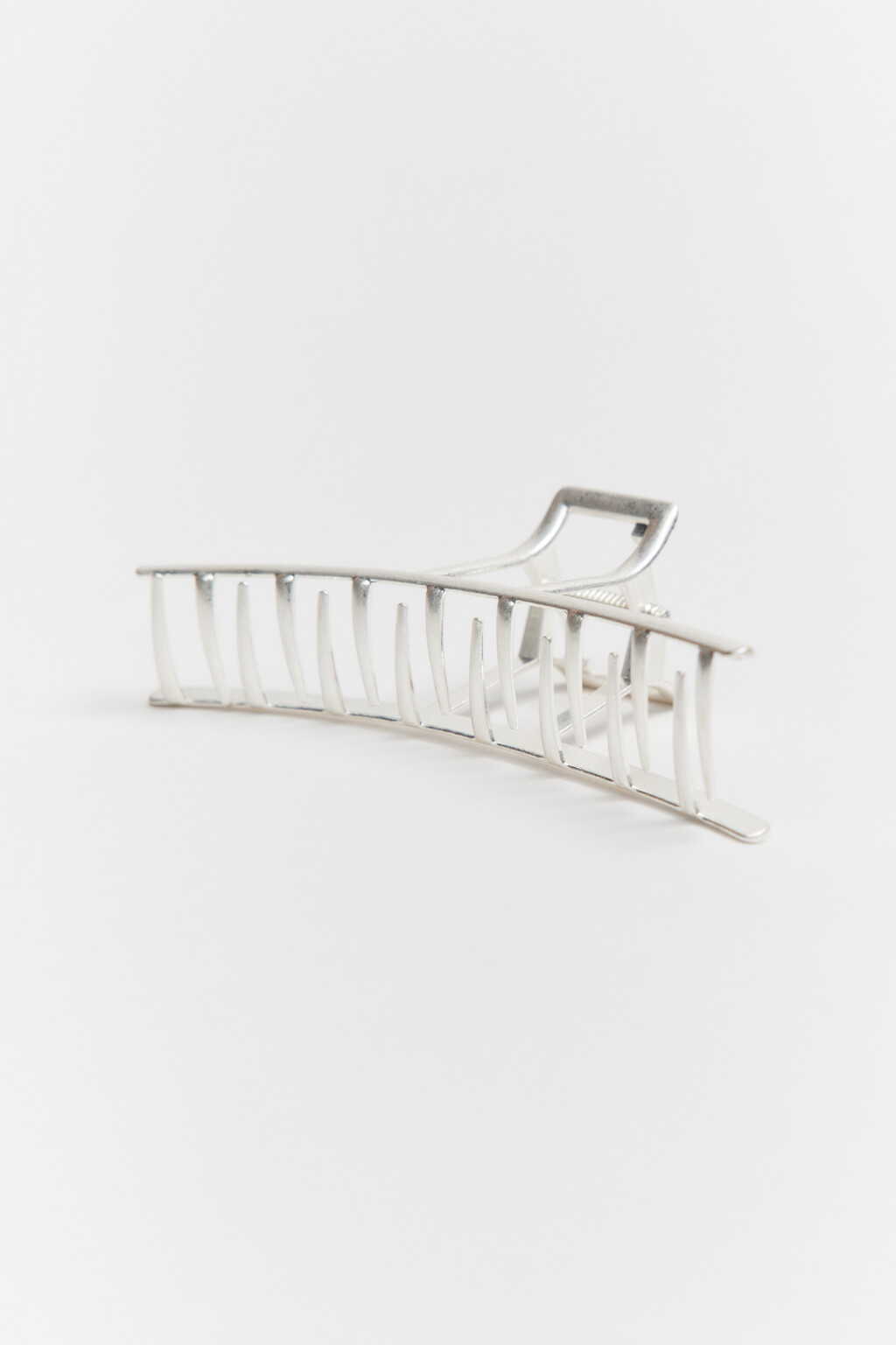 Заколка-краб для волос тонкая металлическая - цвет серый - 2