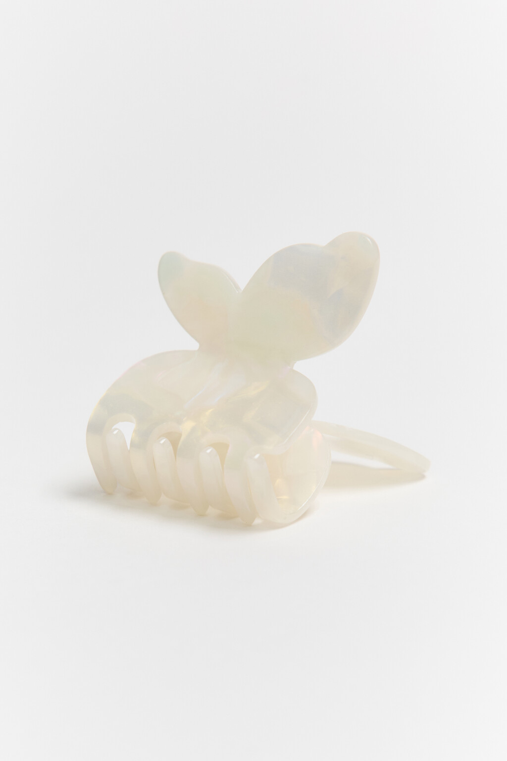 Заколка-краб в виде бабочки перламутровая - цвет черный - 2