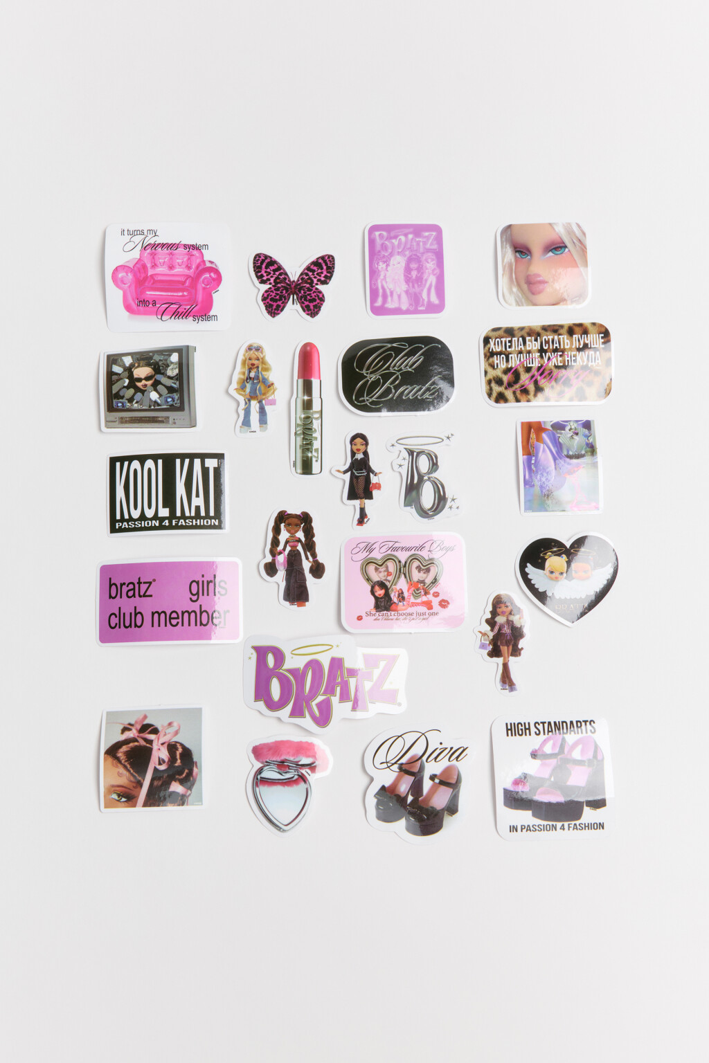 Набор наклеек с рисунками и надписями - цвет черный - 1