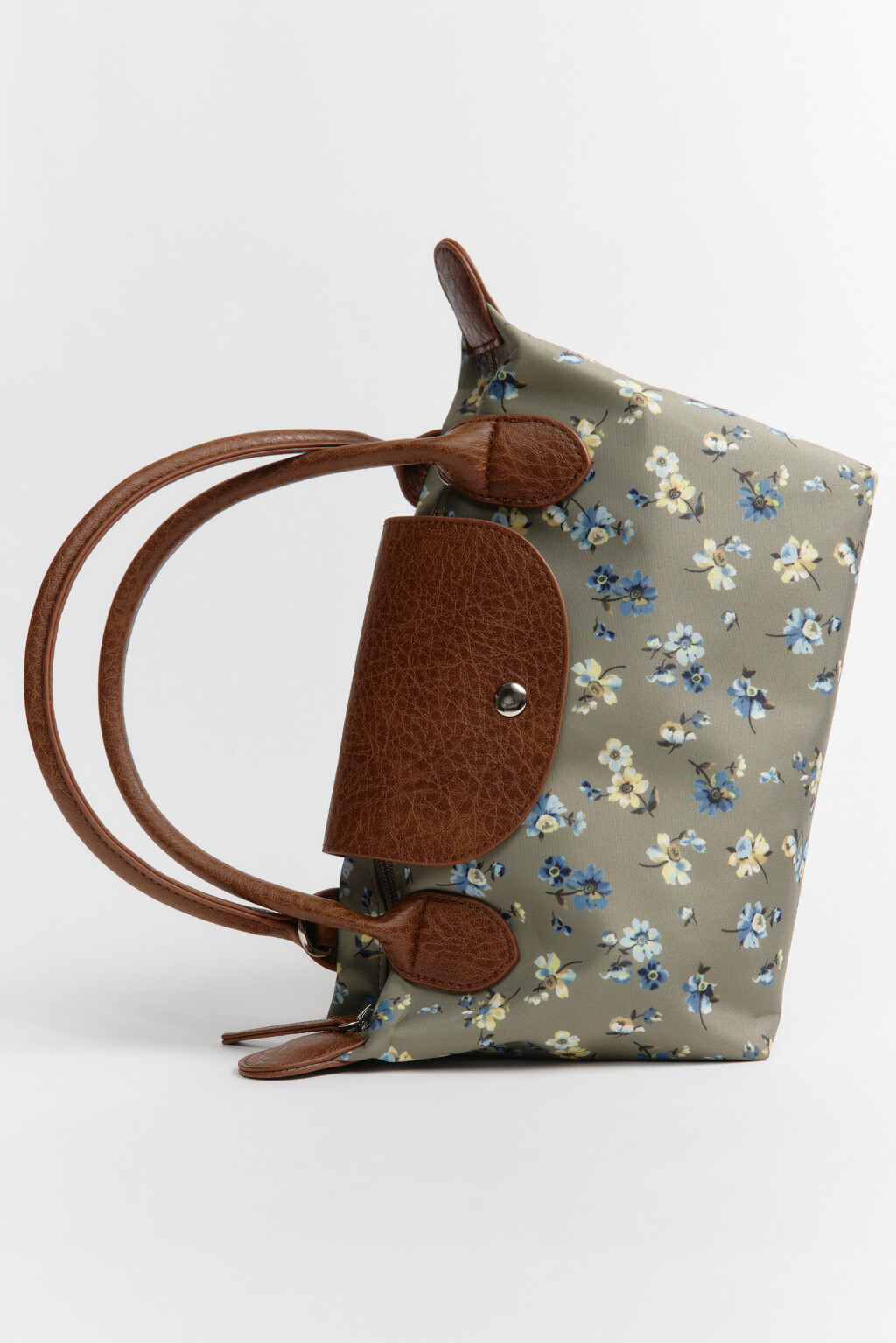 Сумка-кроссбоди текстильная с цветочным принтом - цвет зеленый - 2