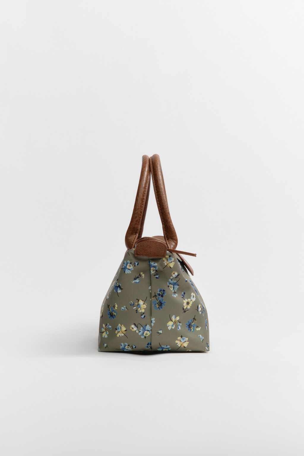 Сумка-кроссбоди текстильная с цветочным принтом - цвет зеленый - 6