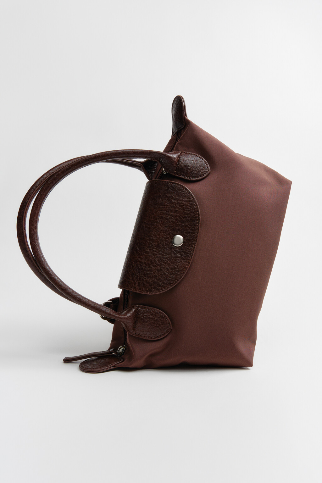 Сумка-кроссбоди текстильная с цветочным принтом - цвет коричневый - 2