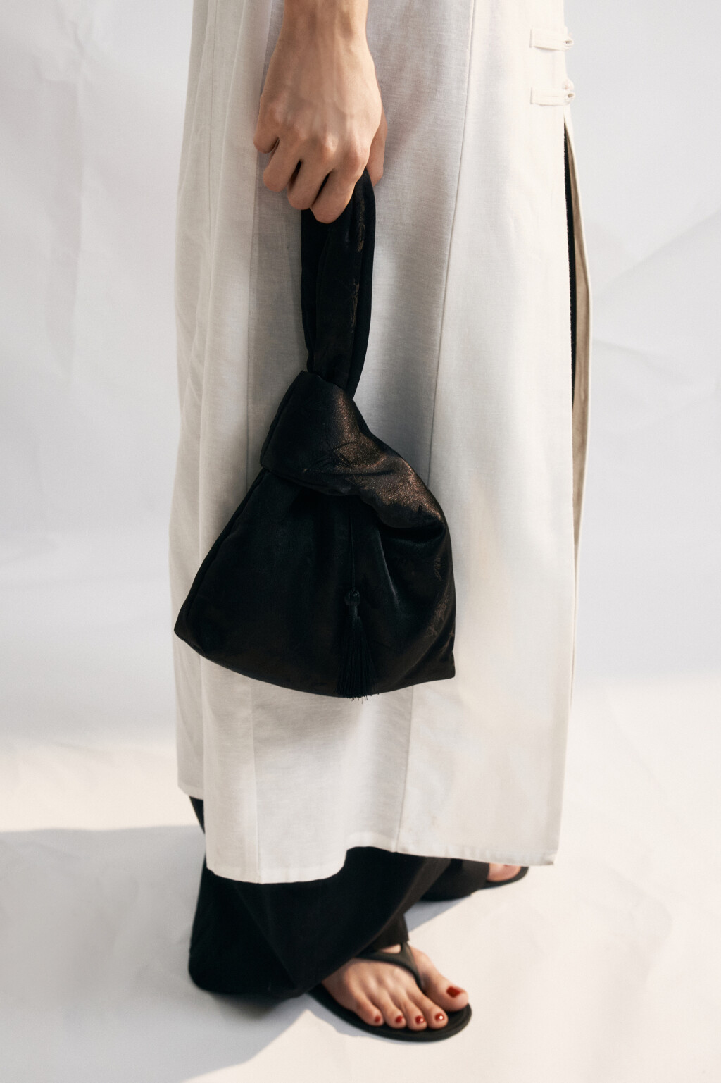 Сумка-мешок с узором - цвет черный - 2