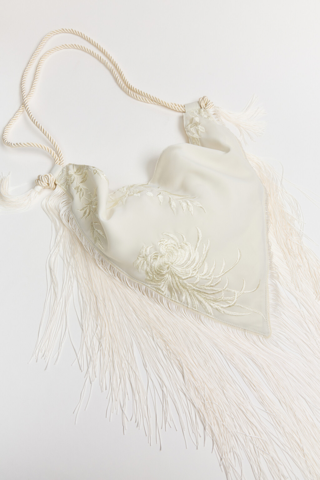 Сумка-платок через плечо с бахромой и вышивкой - цвет мультиколор - 1