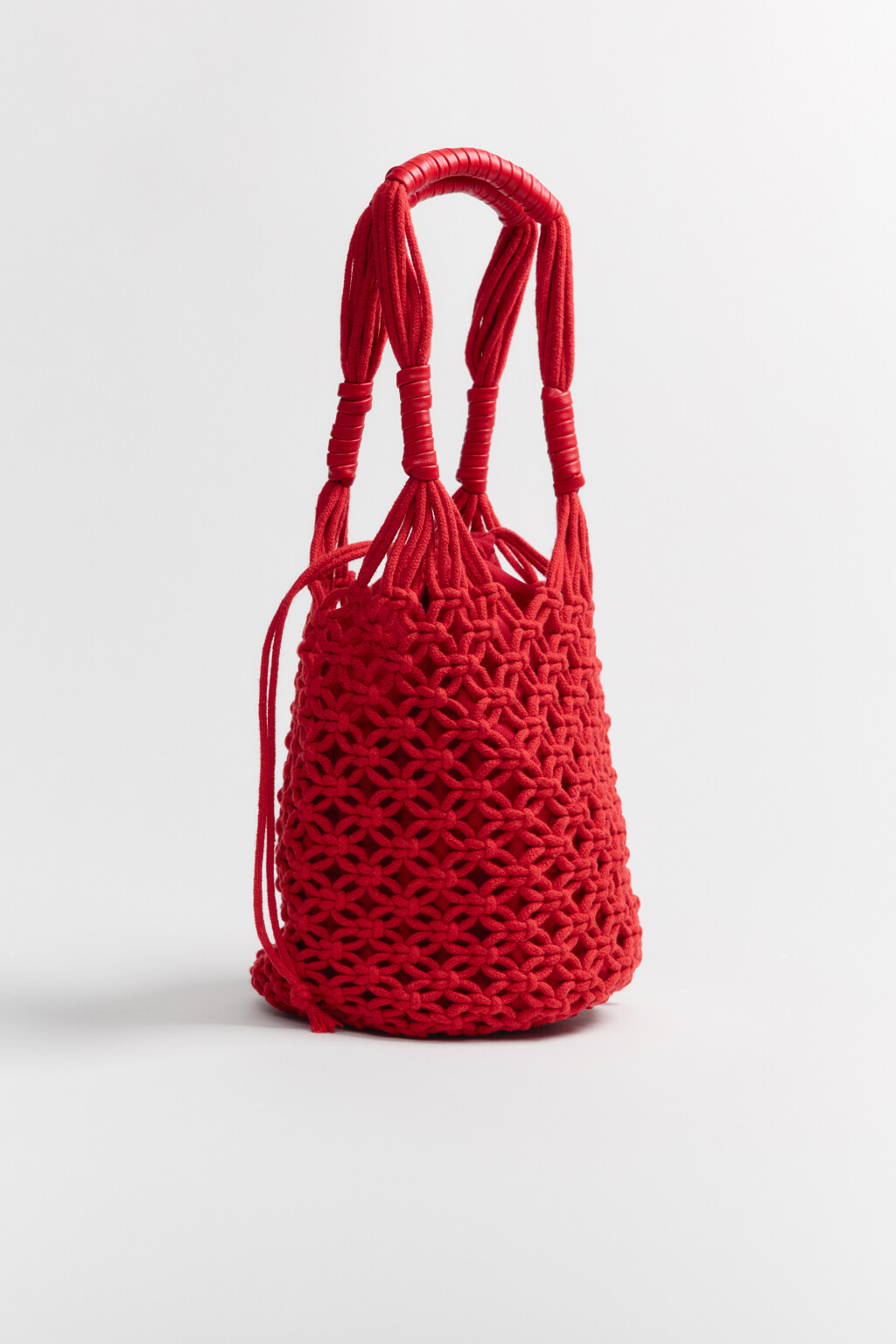 Сумка для бутылки плетеная - цвет красный - 3