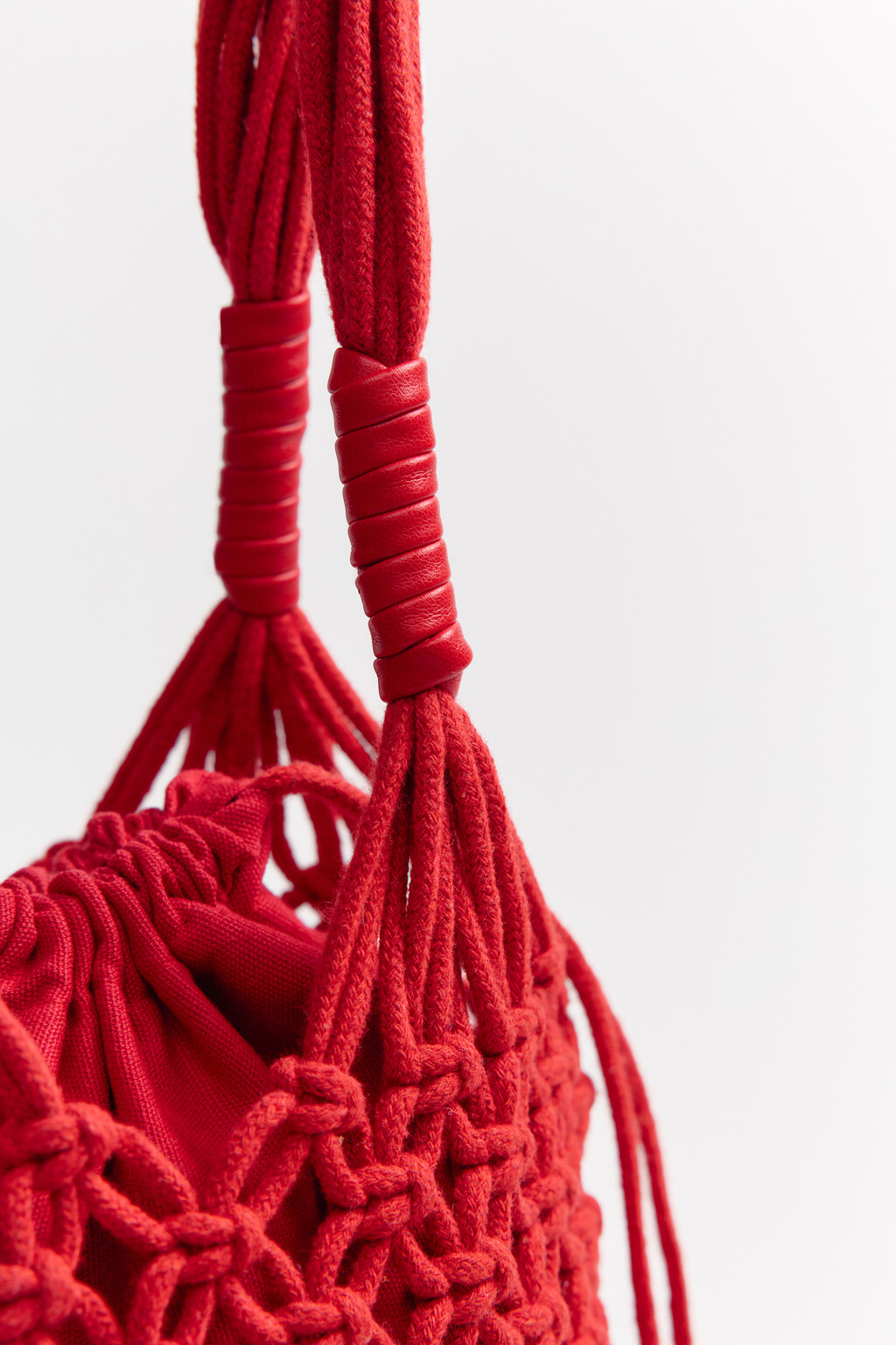 Сумка для бутылки плетеная - цвет красный - 5
