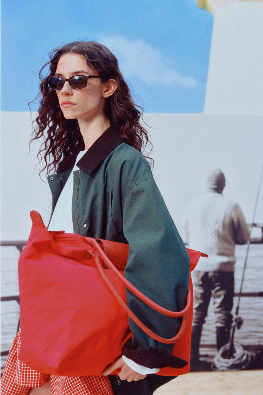 Сумка-тоут текстильная - цвет красный - 1