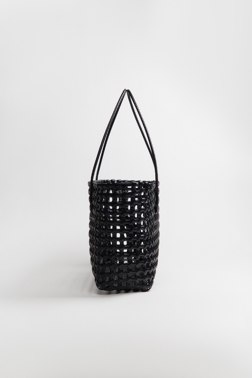 Сумка-шопер каркасная плетеная - цвет черный - 4