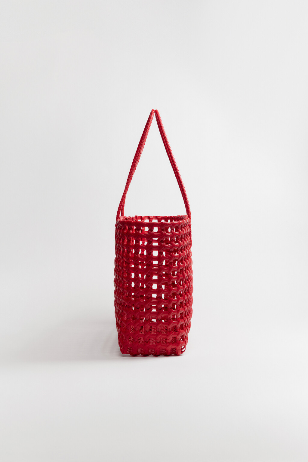 Сумка-шопер каркасная плетеная - цвет красный - 4