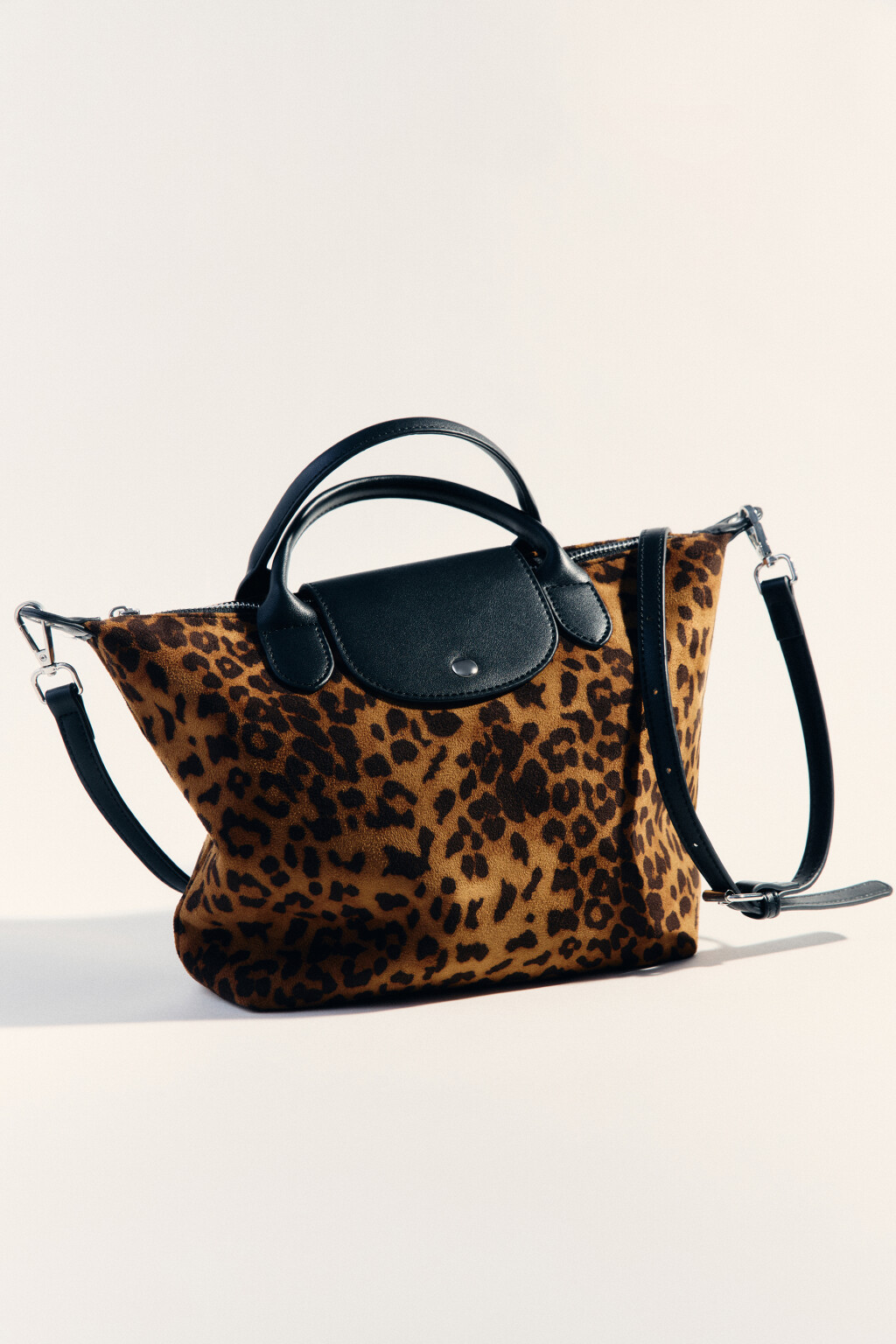 Сумка-тоут текстильная с леопардовым принтом - цвет мультиколор - 1