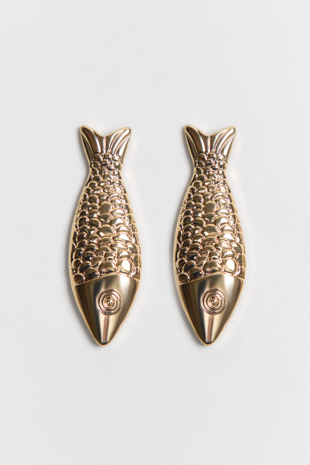 Серьги-гвоздики в виде рыб - цвет желтый - 3