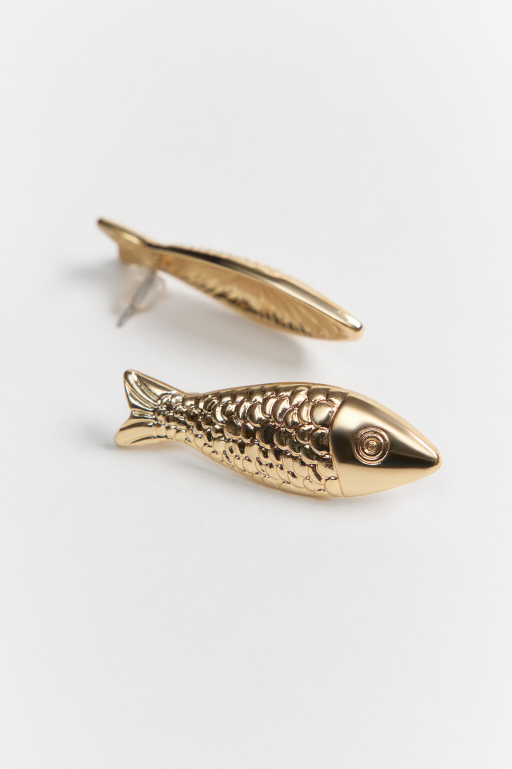 Серьги-гвоздики в виде рыб - цвет желтый - 4