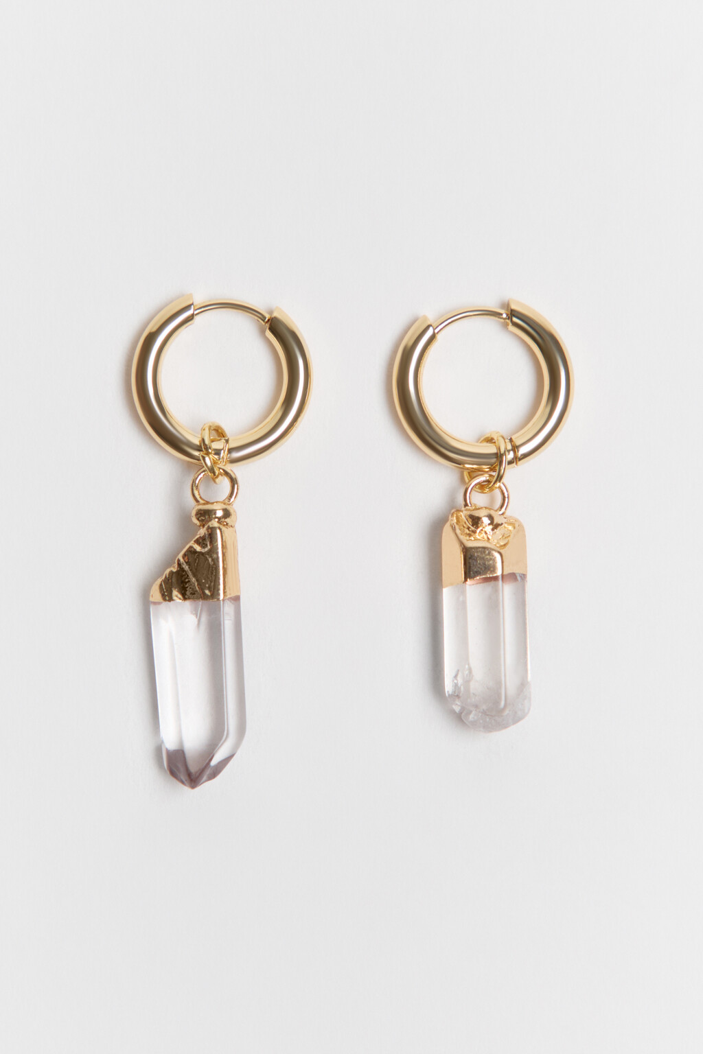 Серьги-конго с подвесками-кристаллами - цвет серый - 2