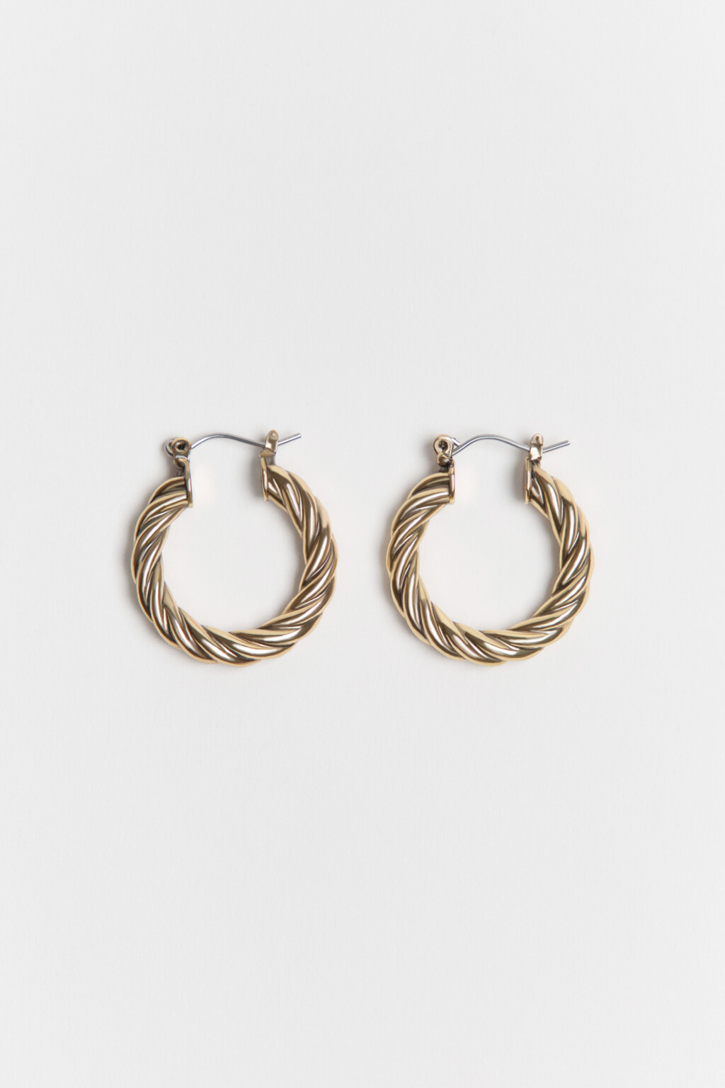 Серьги металлические в виде плетеного корда - цвет желтый - 2