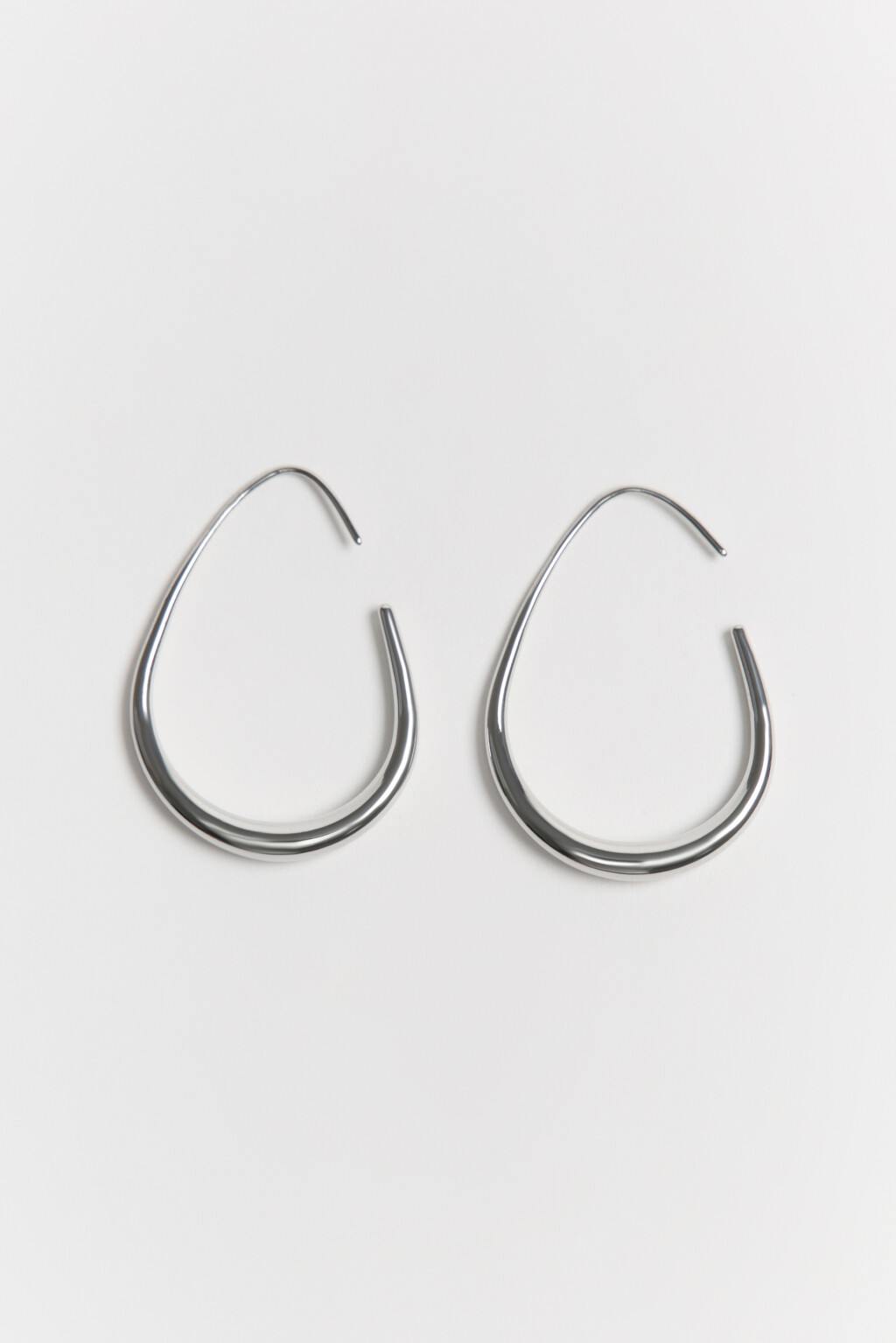 Серьги в форме капли металлические - цвет серый - 2