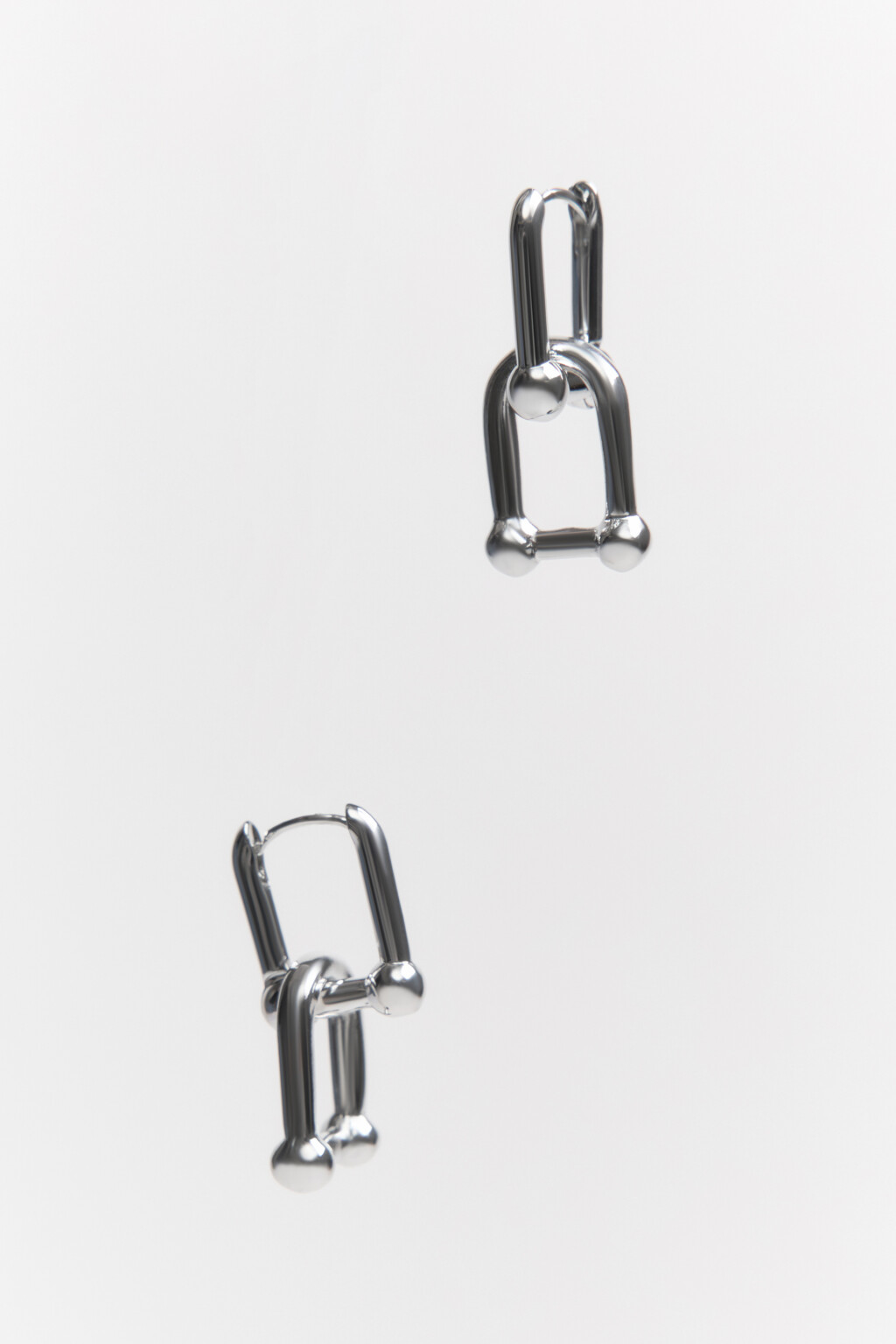 Серьги-продевки металлические - цвет серый - 1