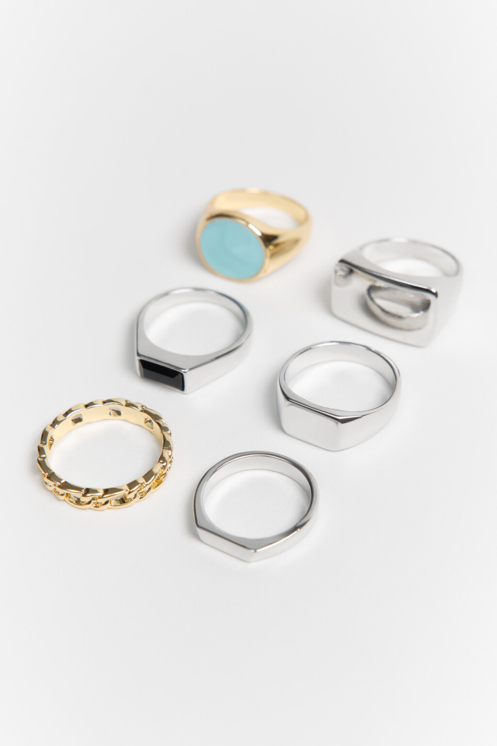 Набор колец разной формы (6 штук) - цвет мультиколор - 2
