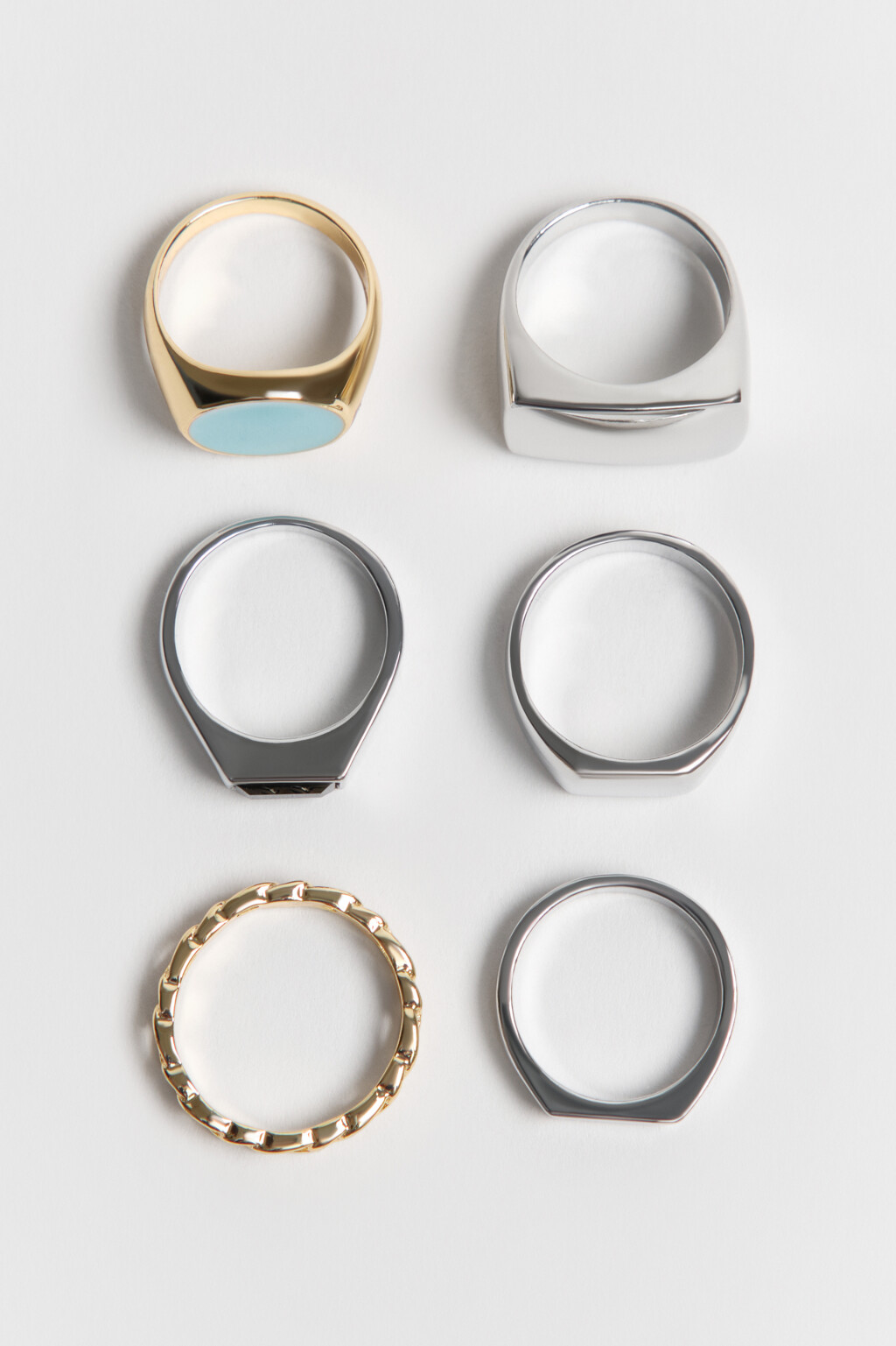 Набор колец разной формы (6 штук) - цвет мультиколор - 3