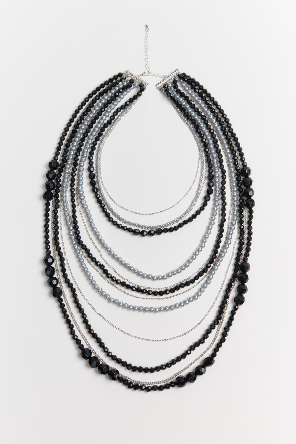 Колье-бусы многослойное - цвет черный - 2