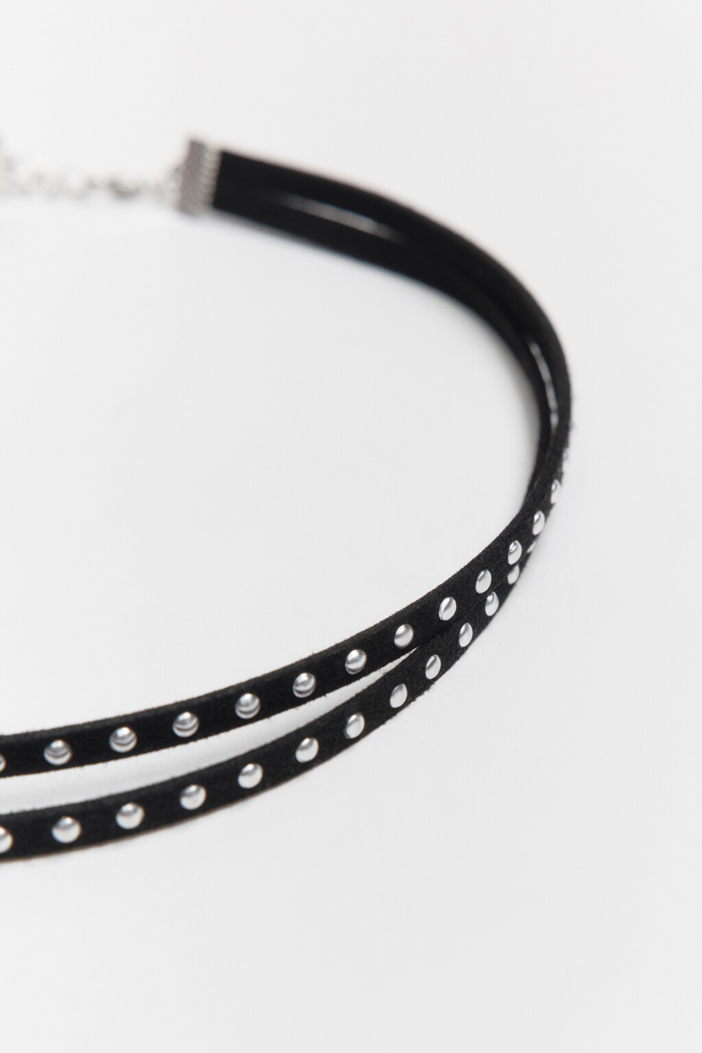 Колье-чокер двойное с заклепками - цвет серый - 2