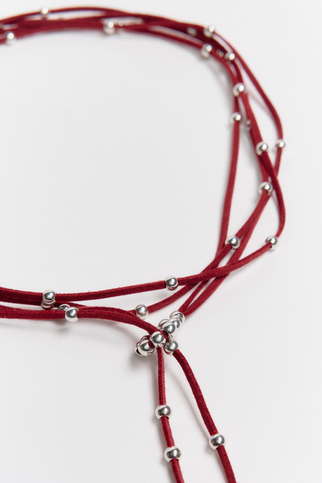 Колье-чокер многослойное с бусинами - цвет серый - 2