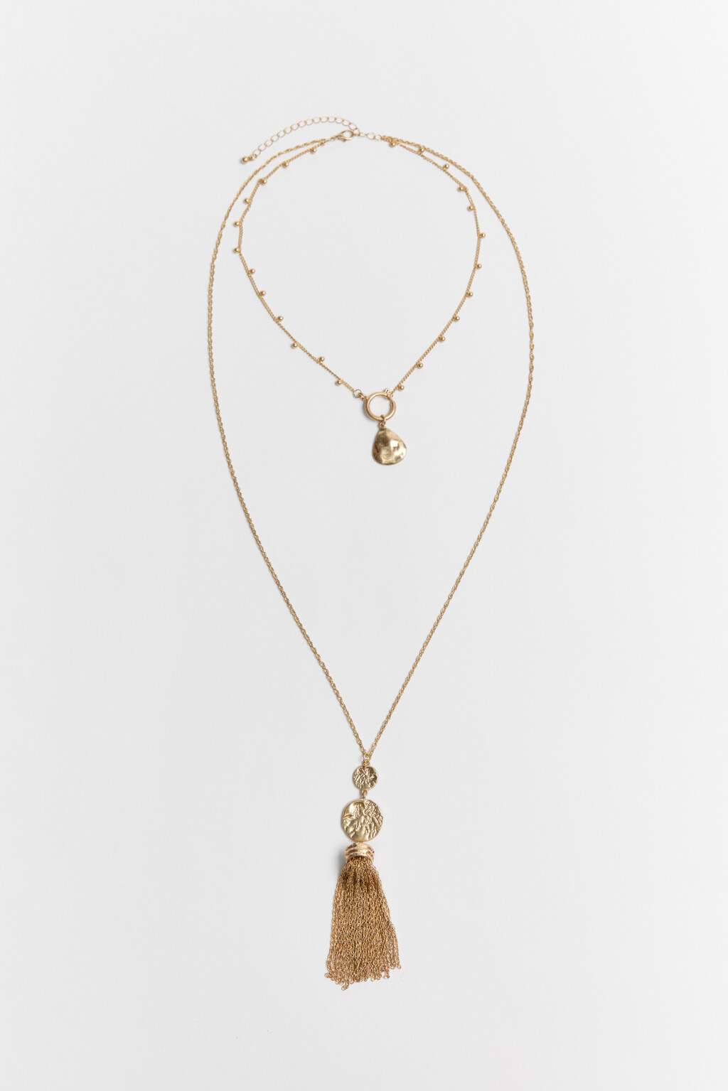 Кольце-цепочка золотистое с подвесками - цвет желтый - 1