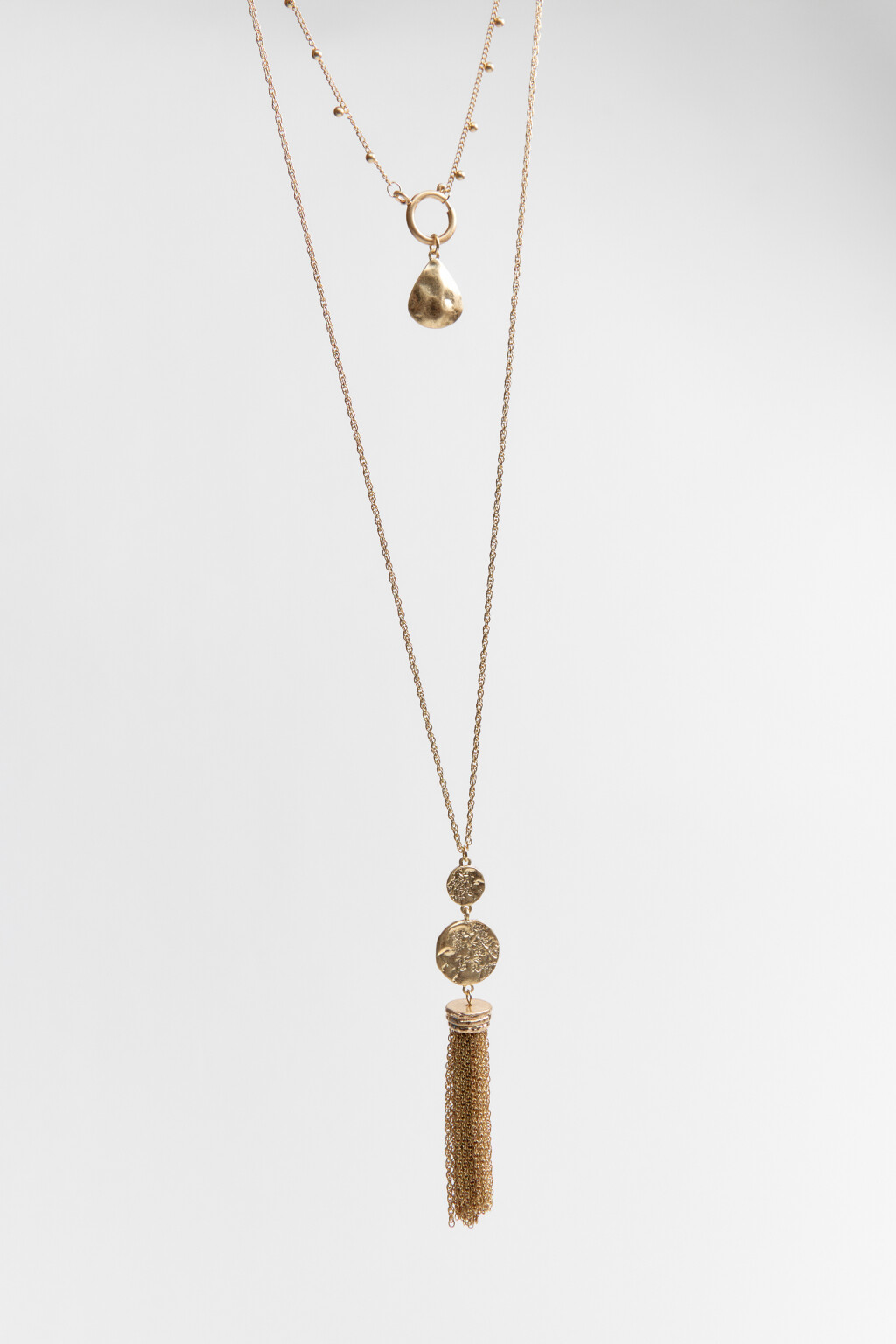 Кольце-цепочка золотистое с подвесками - цвет желтый - 2
