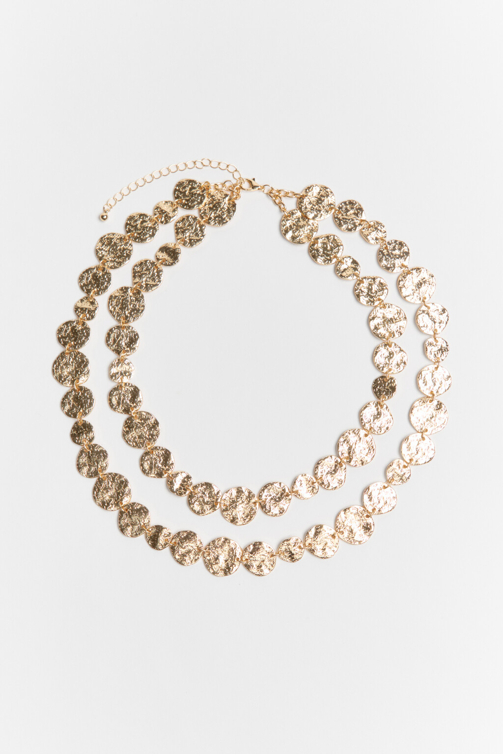 Колье двухслойное золотистое - цвет желтый - 1