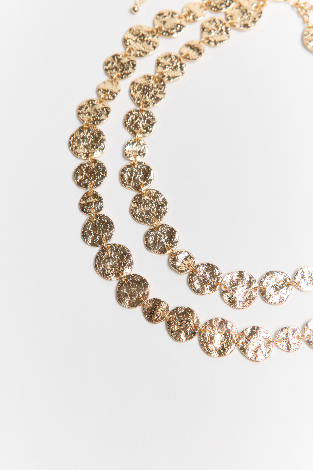 Колье двухслойное золотистое - цвет желтый - 2