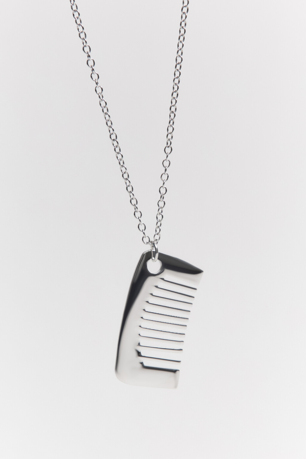 Колье-цепочка с подвеской-гребешком - цвет серый - 1