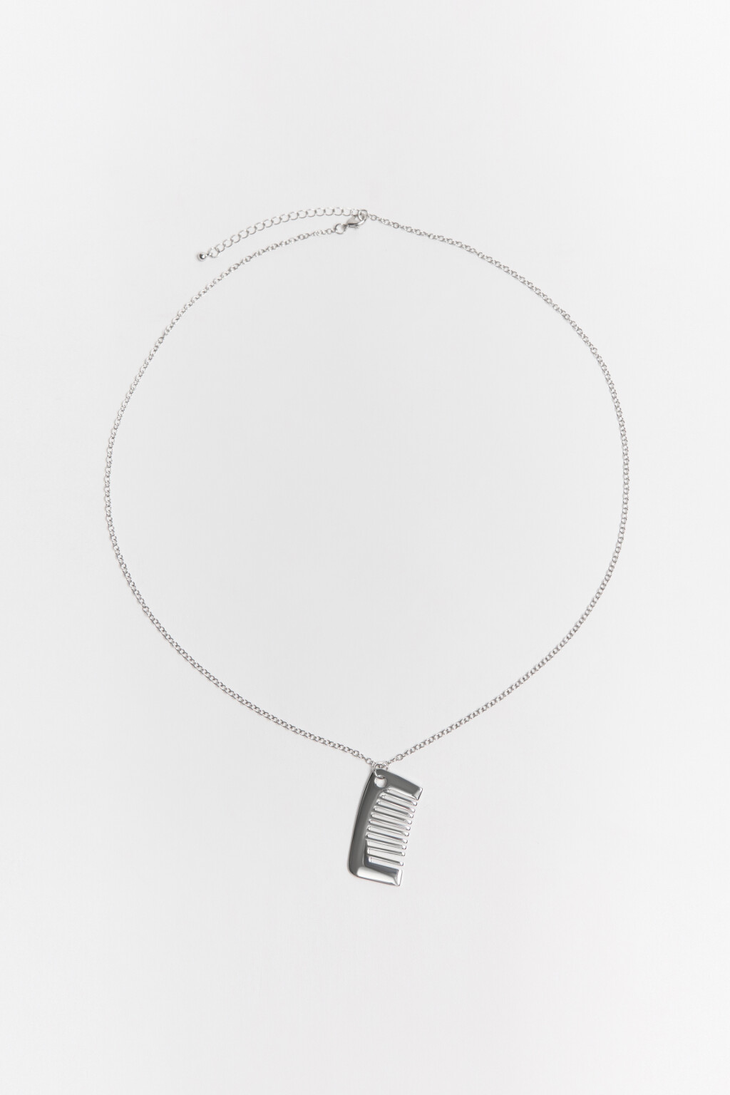 Колье-цепочка с подвеской-гребешком - цвет серый - 2