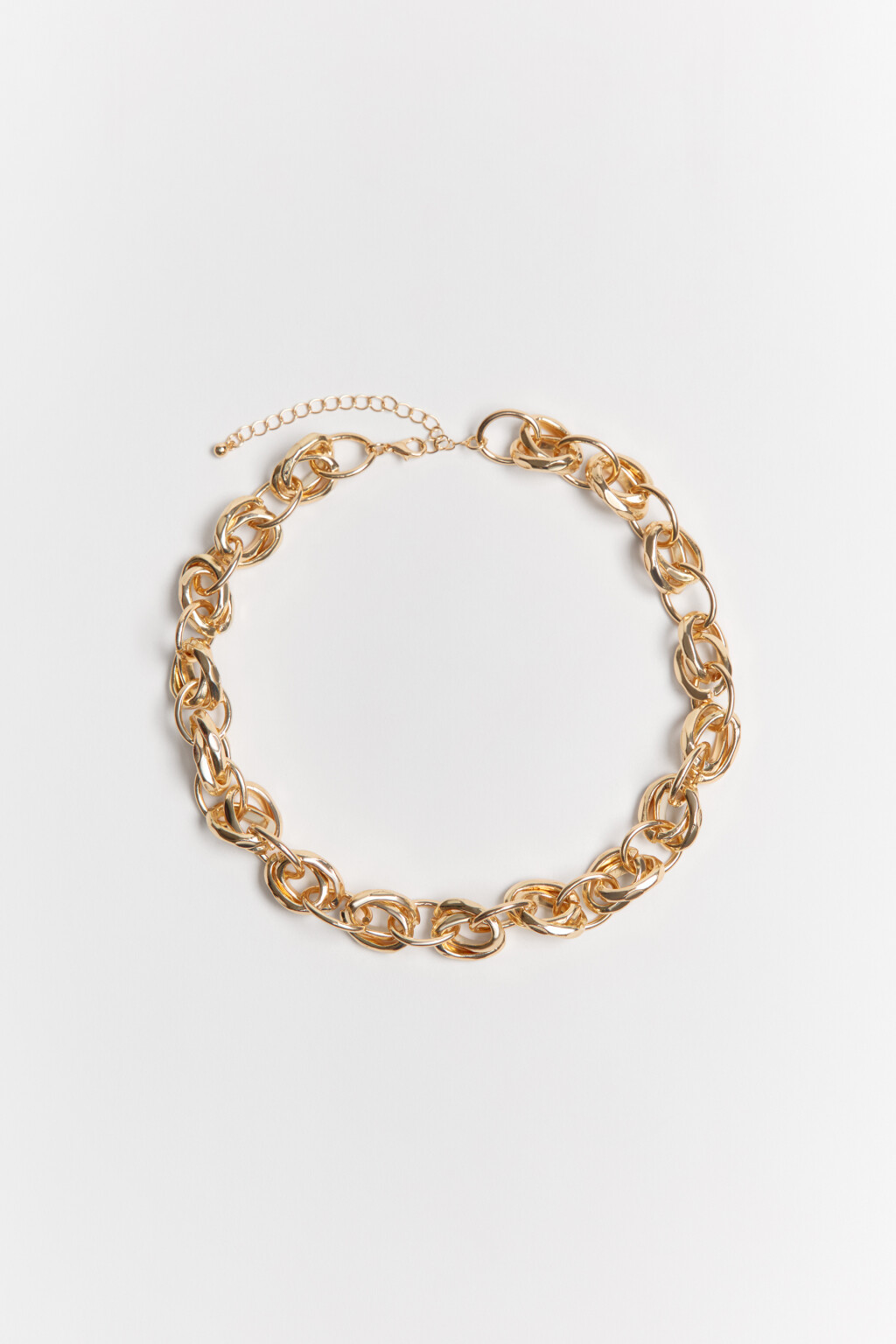 Колье-цепь объемное золотистое - цвет желтый - 2
