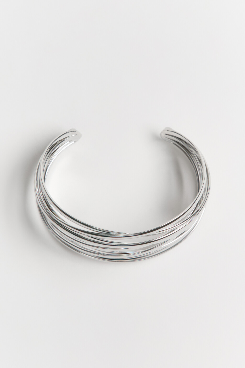 Браслет несмыкающийся серебристый многослойный - цвет мультиколор - 2