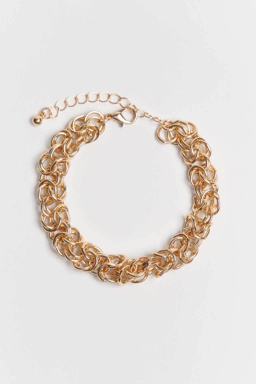 Браслет-цепочка объемный золотистый - цвет желтый - 2