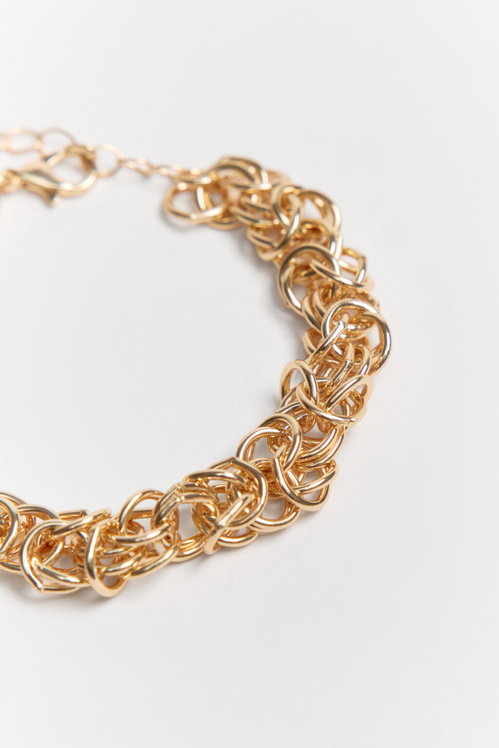 Браслет-цепочка объемный золотистый - цвет желтый - 3