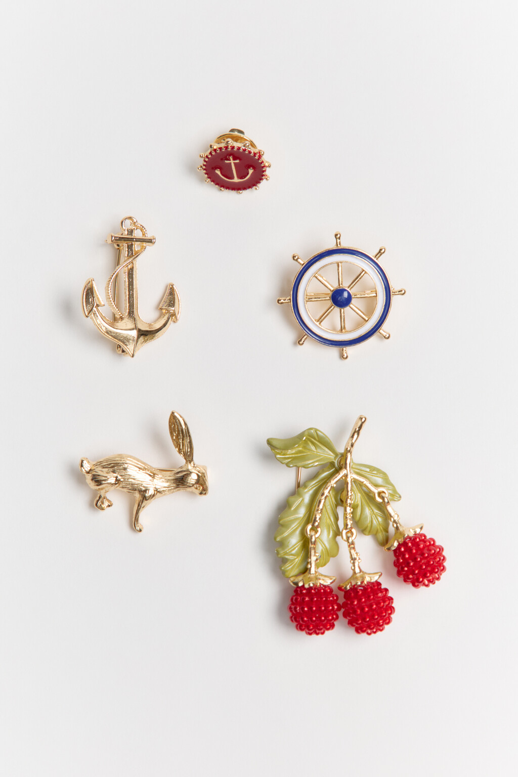 Набор брошей фигурных (5 штук) - цвет мультиколор - 2