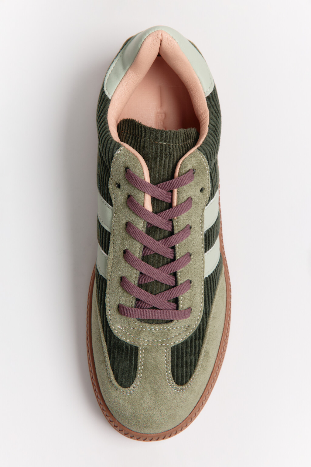 Кеды низкие с высокой подошвой - цвет зеленый - 3