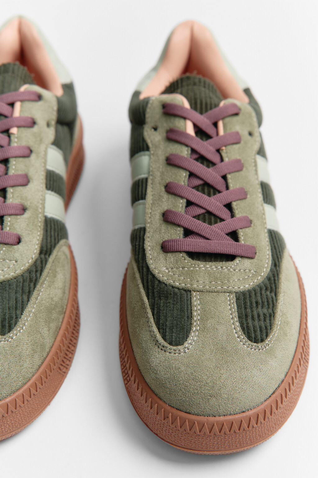 Кеды низкие с высокой подошвой - цвет зеленый - 4