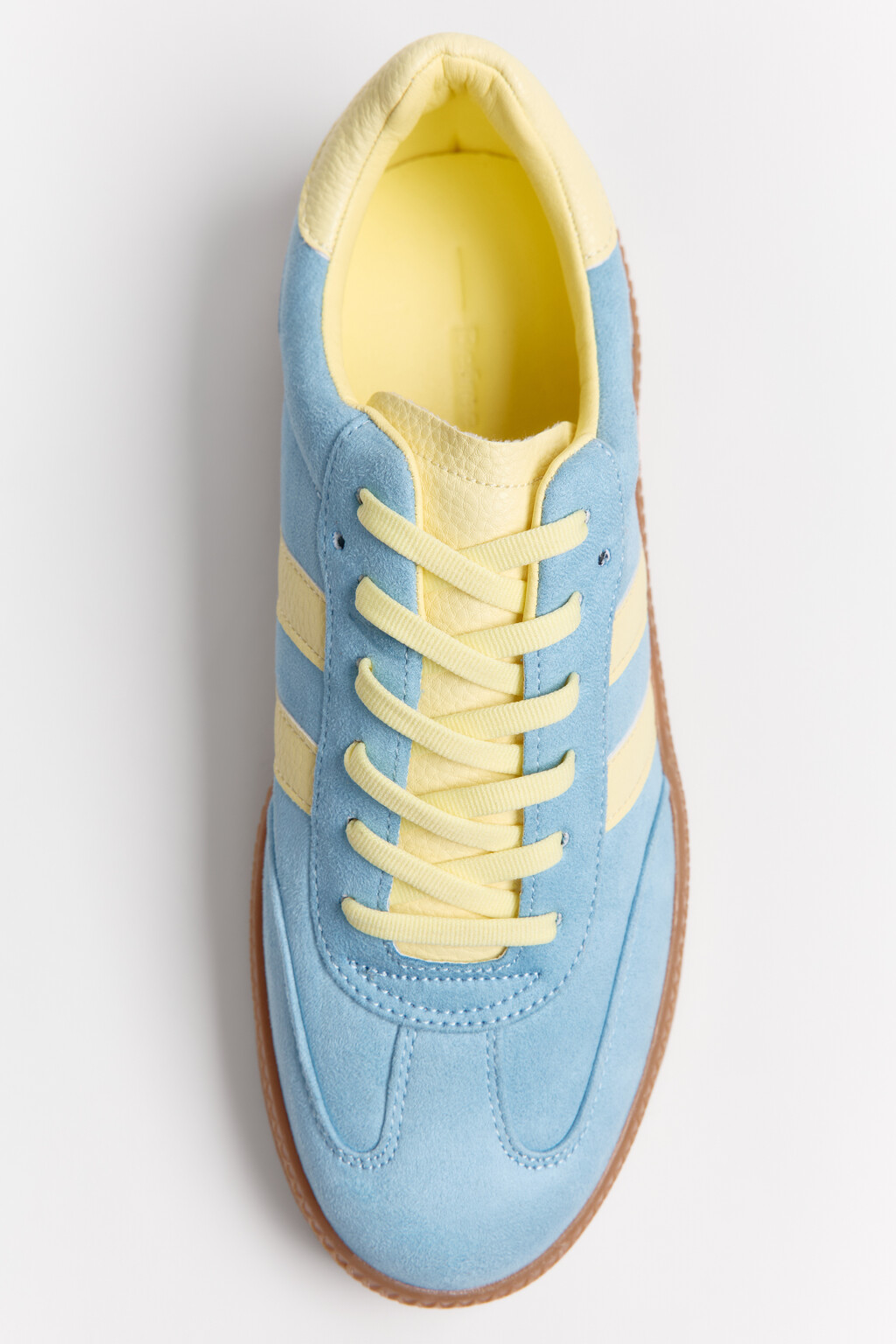 Кеды низкие с контрастными вставками - цвет голубой - 3