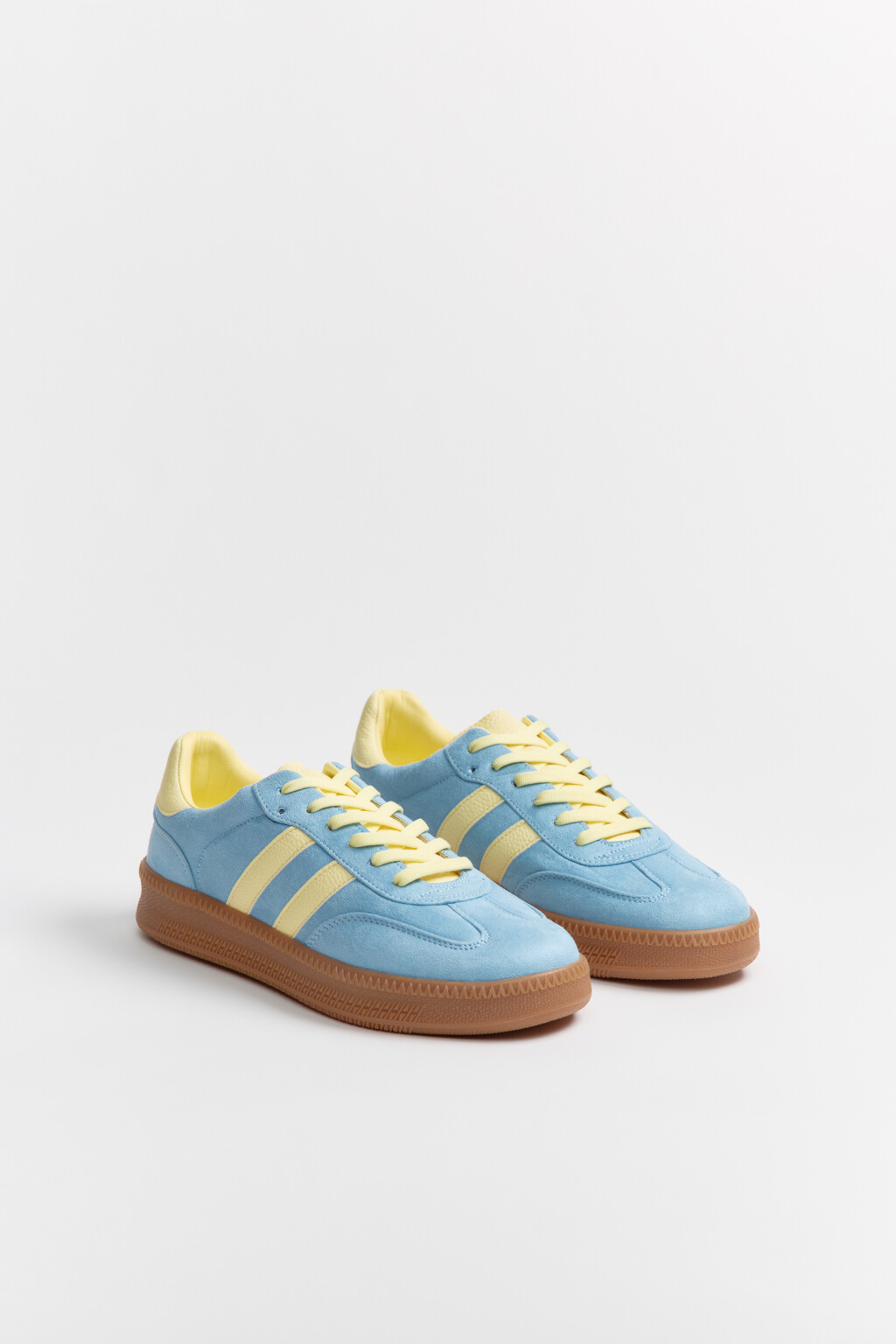 Кеды низкие с контрастными вставками - цвет голубой - 7