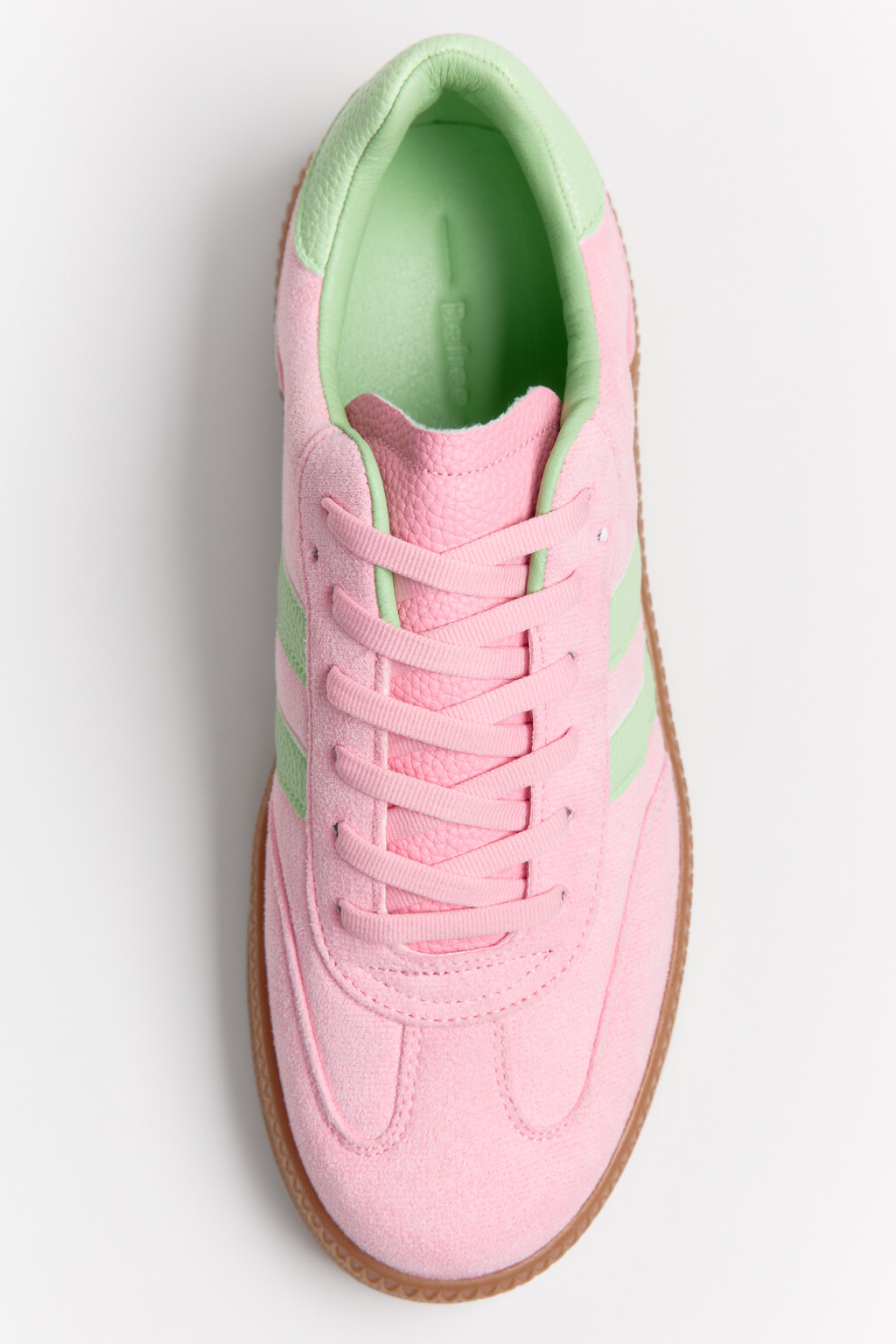 Кеды низкие с контрастными вставками - цвет розовый - 2