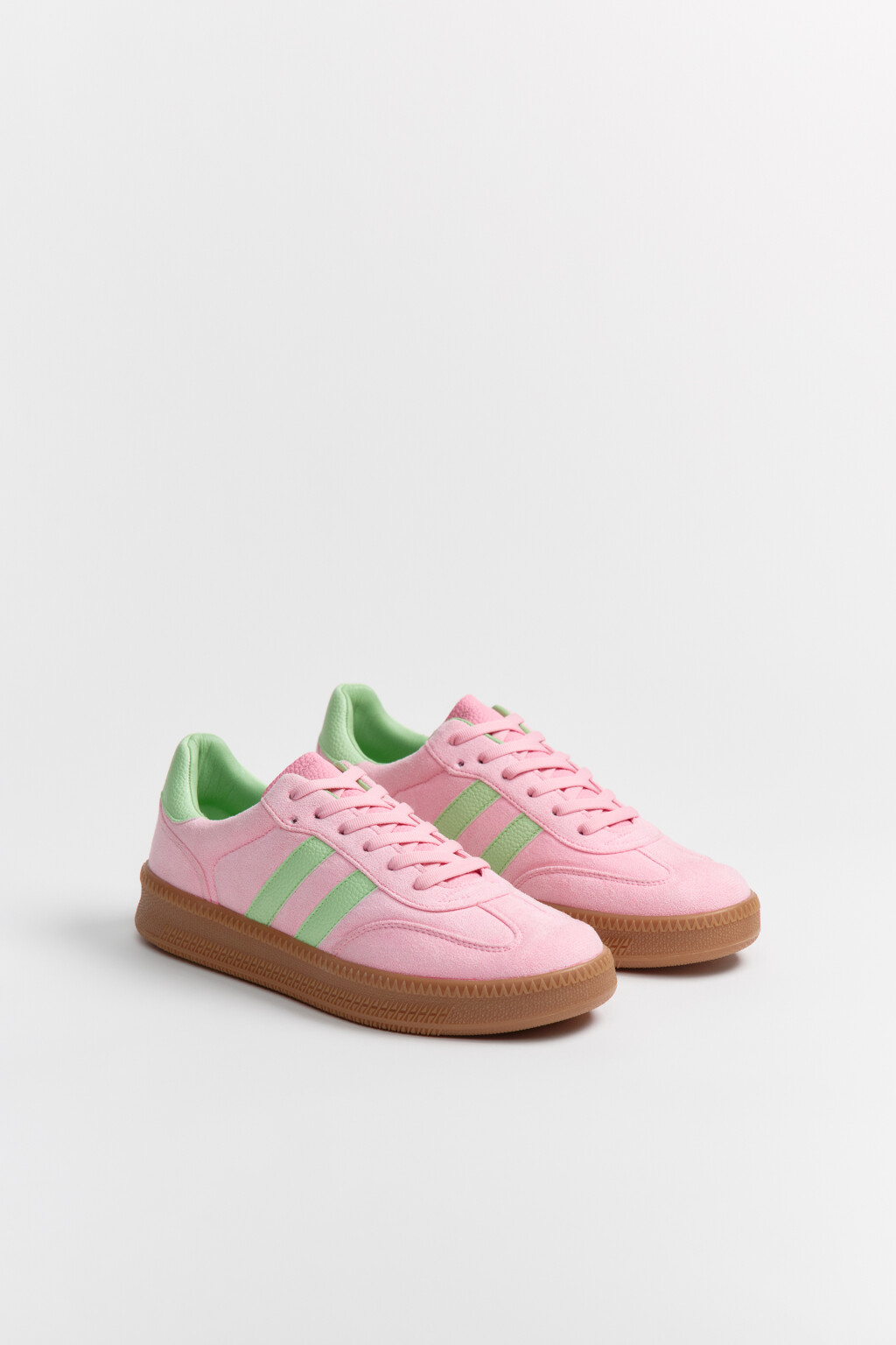 Кеды низкие с контрастными вставками - цвет розовый - 6