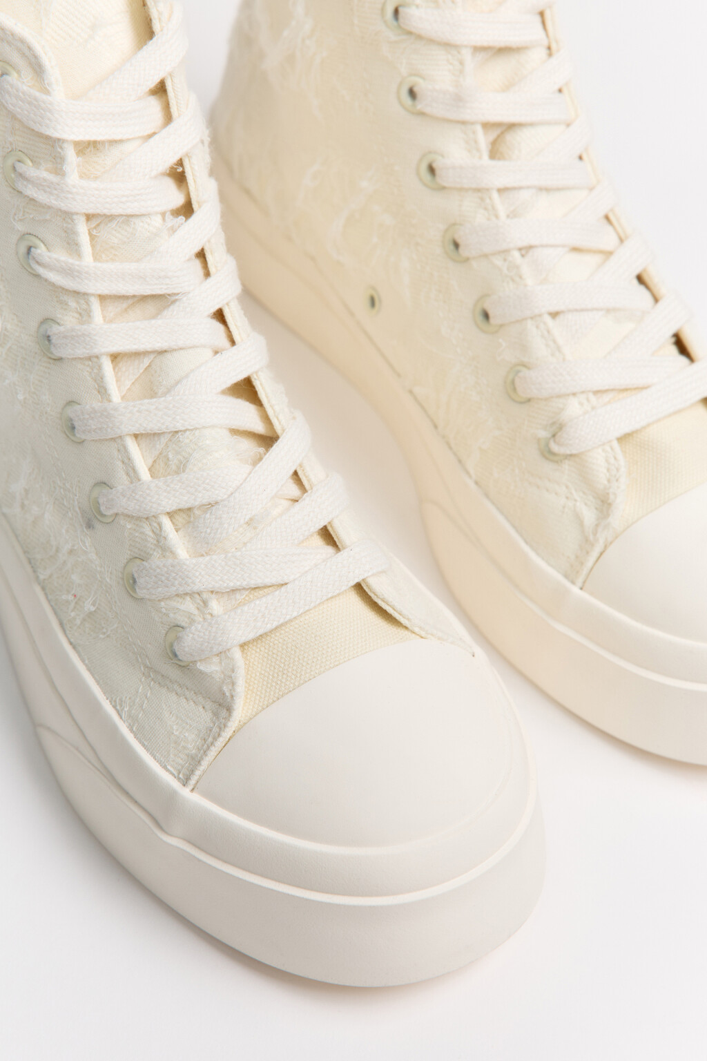 Кеды высокие рваные - цвет молочный - 6
