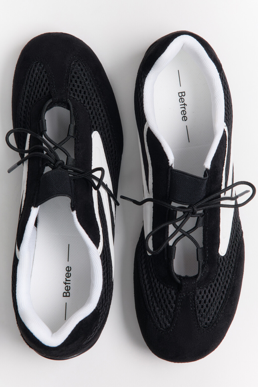 Кроссовки низкие с контрастными вставками - цвет черный - 3