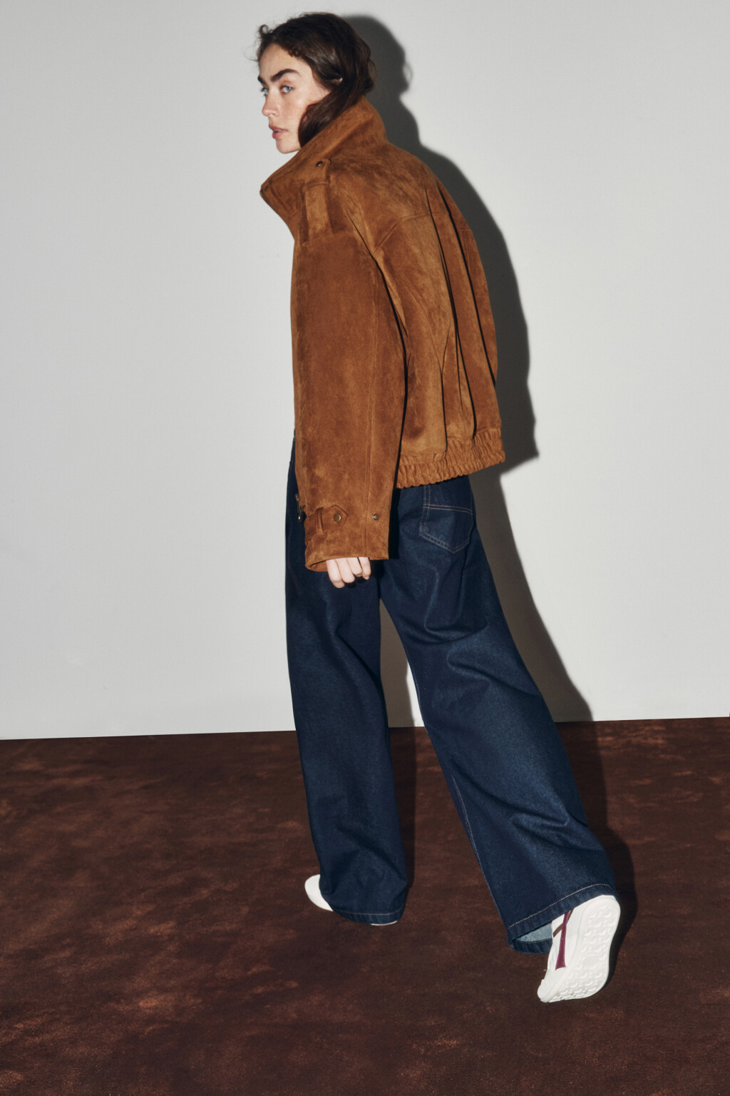 Кроссовки низкие с замшей и контрастными вставками - цвет бежевый - 8