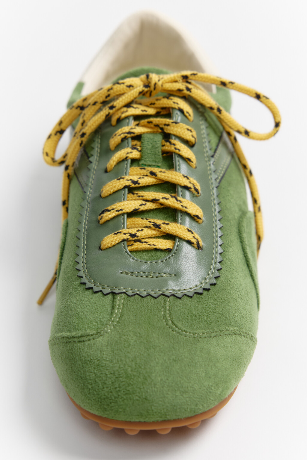 Кроссовки низкие с замшевой фактурой - цвет зеленый - 5