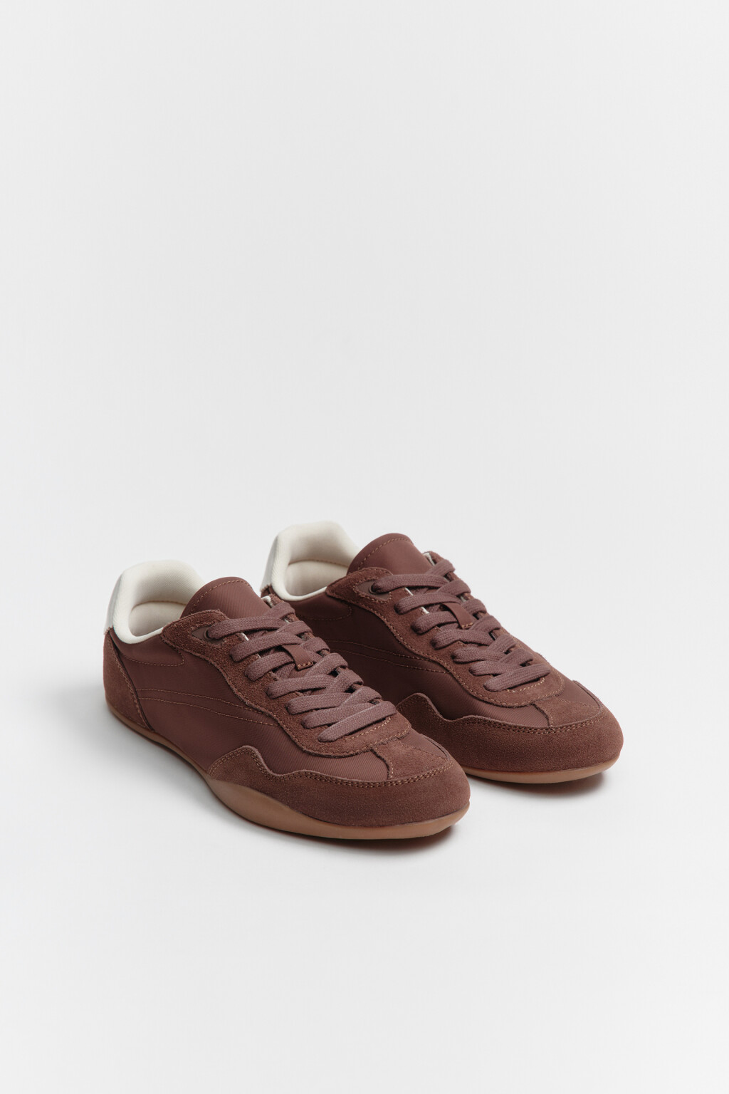 Кроссовки низкие замшевые - цвет коричневый - 7