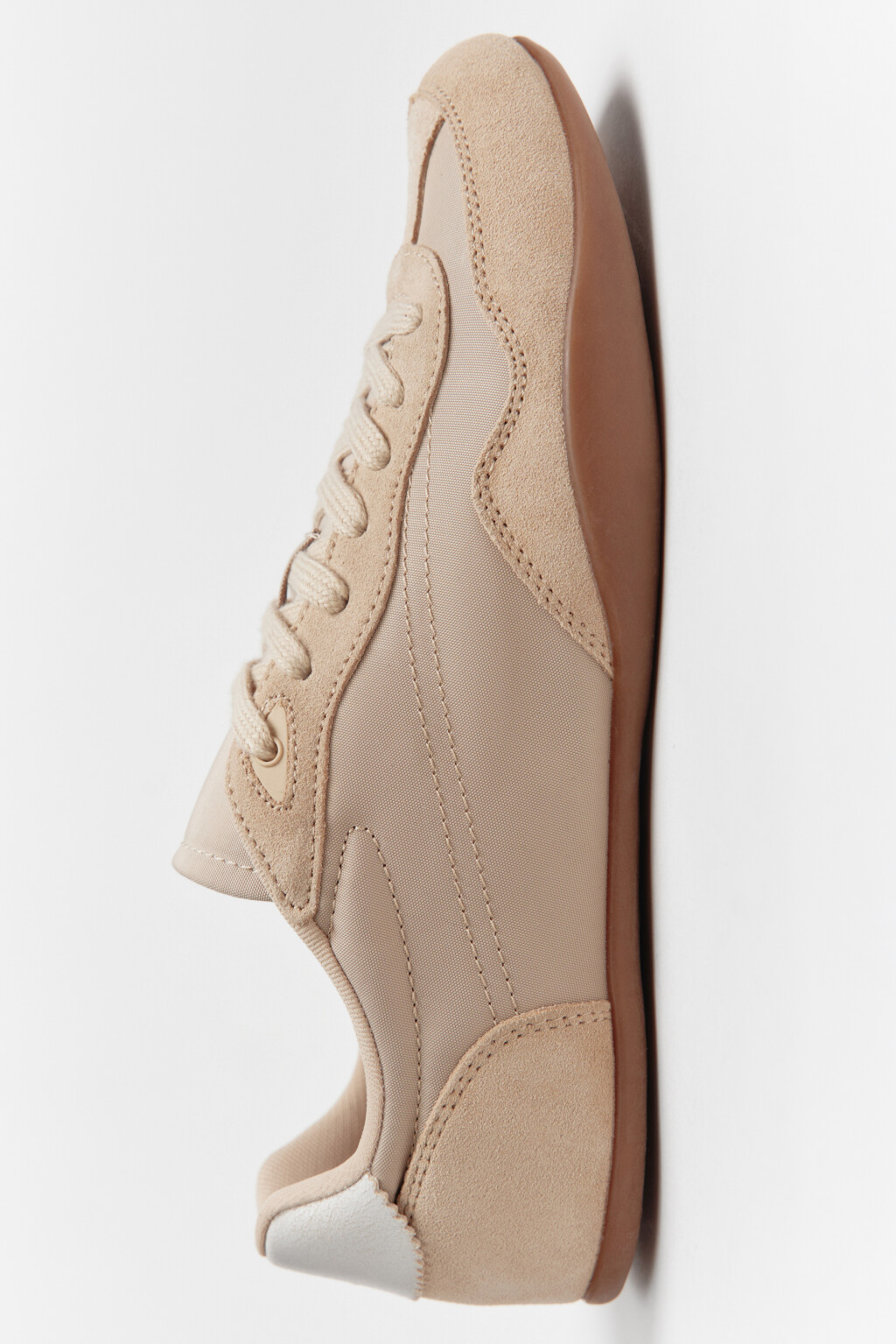 Кроссовки низкие замшевые - цвет бежевый - 3